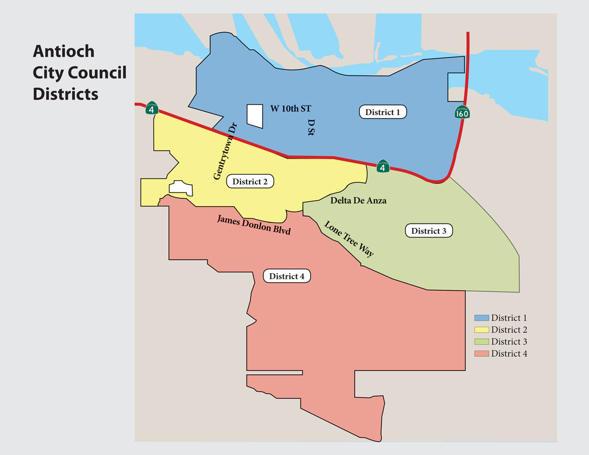 Antioch City Council District Election Map